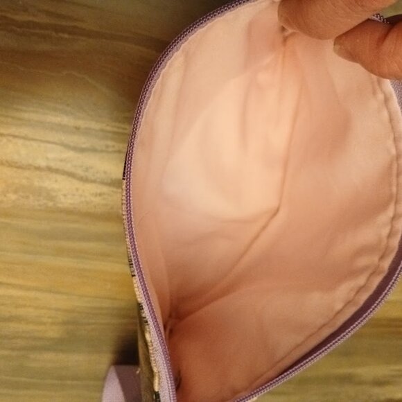 New Zippy Hanging Canvas Wristlet Clutch Pouch Make-up Bag Chevron Pastel Floral - Picture 3 of 16